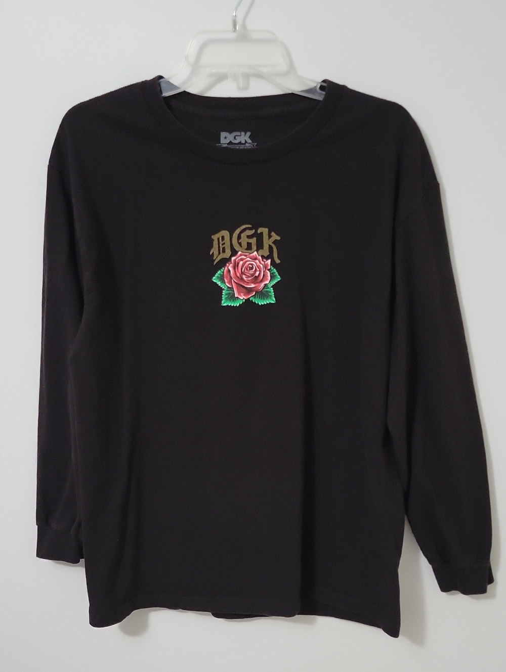 DGK Black Long Sleeve Graphic T-Shirt, Size Large